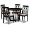 Baxton Studio Julie Sand Upholstered and Dark Brown Finished Wood 5-Piece Dining Set 172-9733-10898 - alternate 1